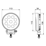 LED work light round 27 watts 2100 lumens