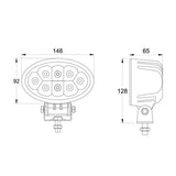 LED Arbeitsscheinwerfer Oval 24 Watt 1800 Lumen