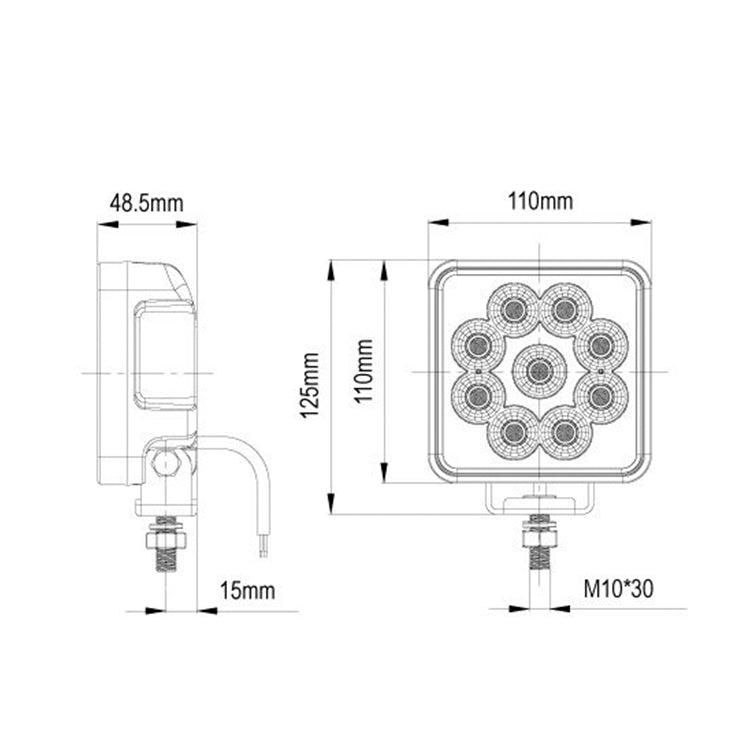 LED Arbeitsscheinwerfer 54 Watt 6840 Lumen