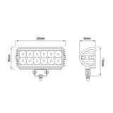 LED Arbeitsscheinwerfer rechteckig 36 Watt 2700 Lumen