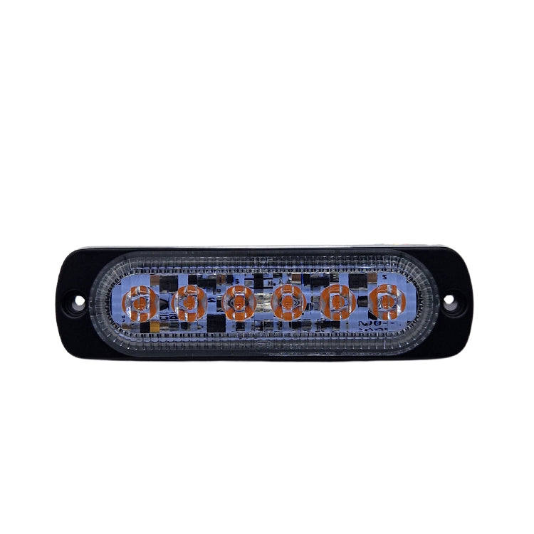 6 LED Blitzleuchten Flat Orange 112mm Länge