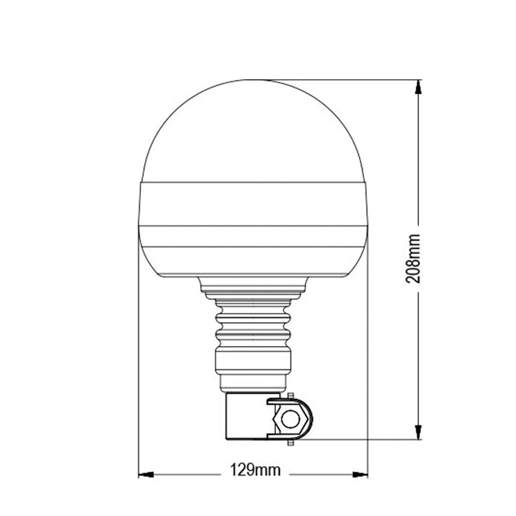 LED Rundumleuchte Orange 8 x 3W LEDs mit Flexihalterung